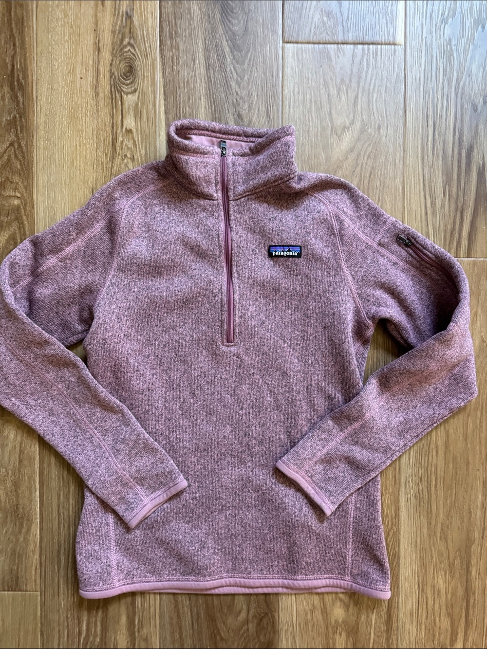 Patagonia Heathered Rose Pink Half-Zip Fleece Pullover
